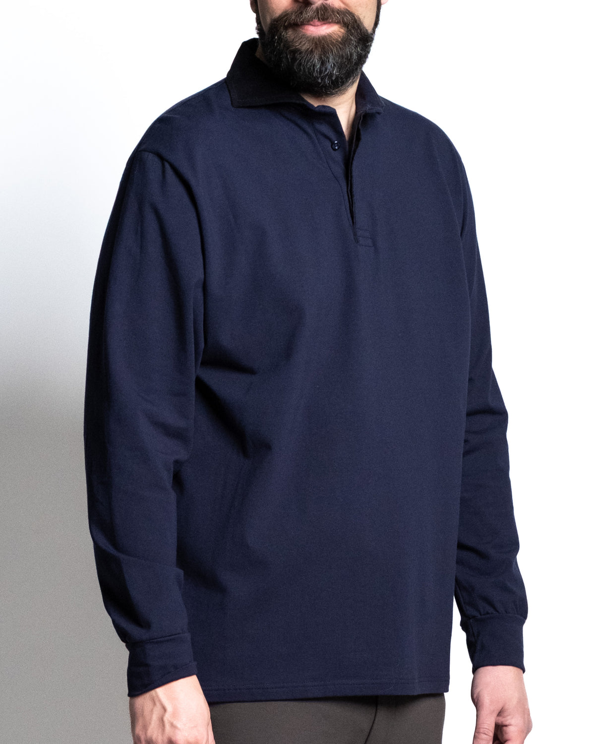 Polo ml collo velluto blu