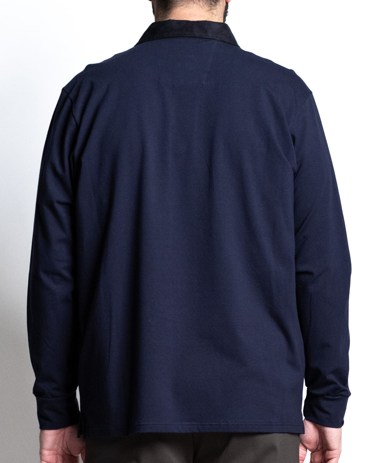 Polo ml collo velluto blu