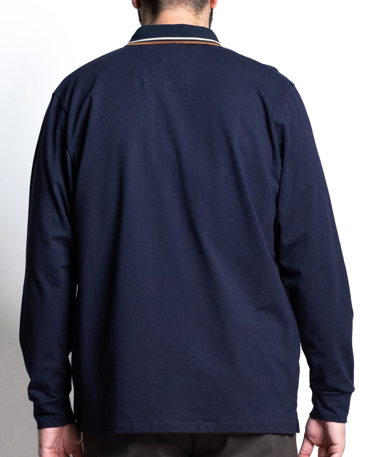Polo ml collo cont blu