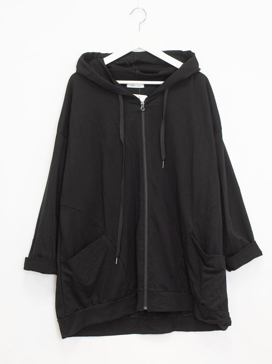 Oversized brushed sweatshirt with hood