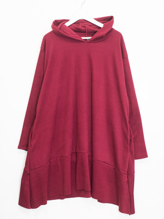 Maxi felpa ciniglia cappuccio