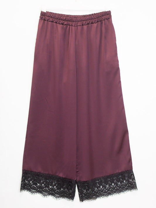 Pantalone raso fondo pizzo