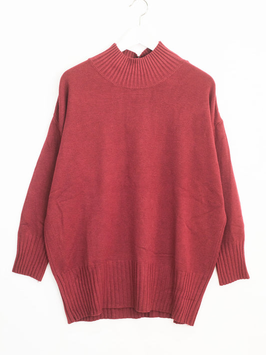 Maglia cannettate collo alto