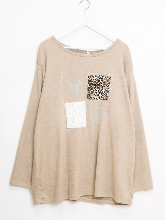 Maglia over misto lana