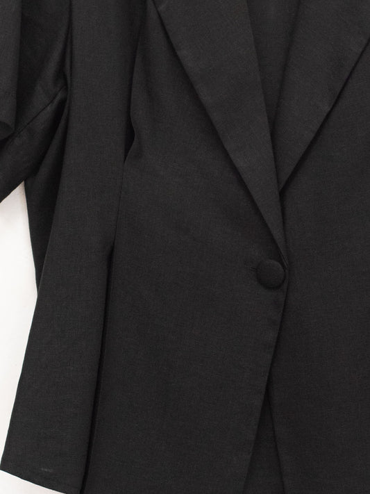 Blazer manica sfiancato misto lino
