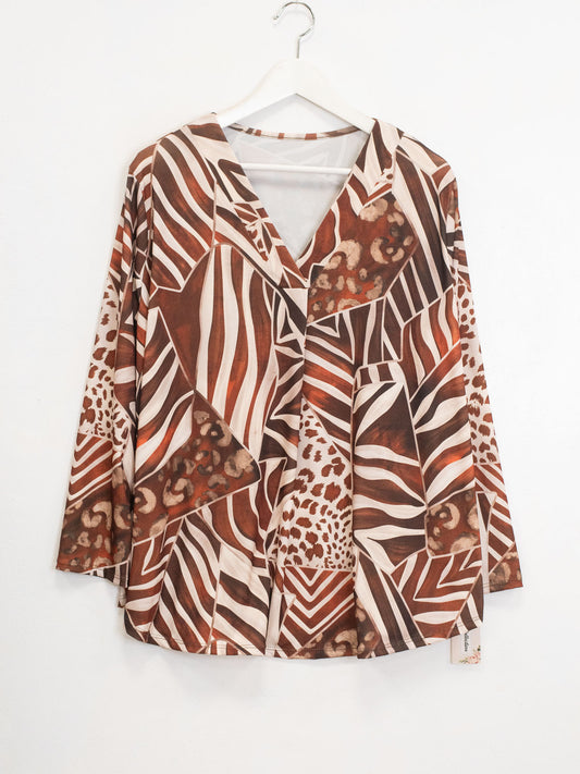 V-neck patterned blouse