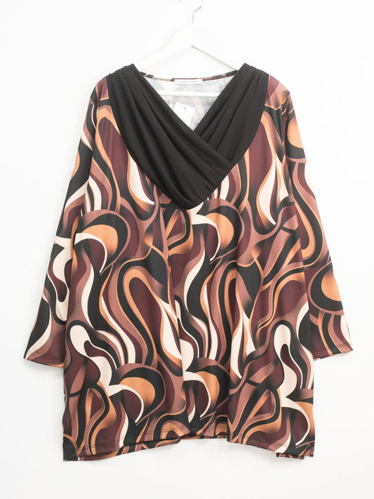 Blusa scollo tessuto