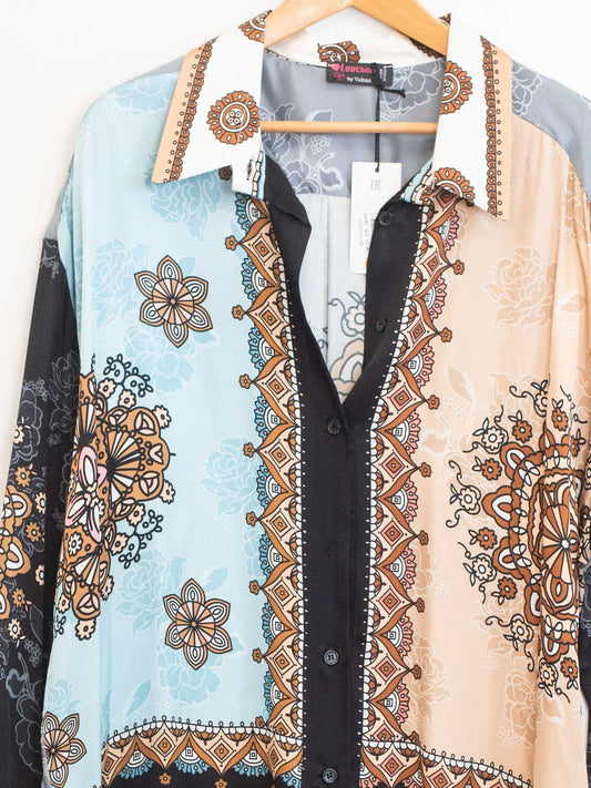 Camicia fantasia viscosa e seta