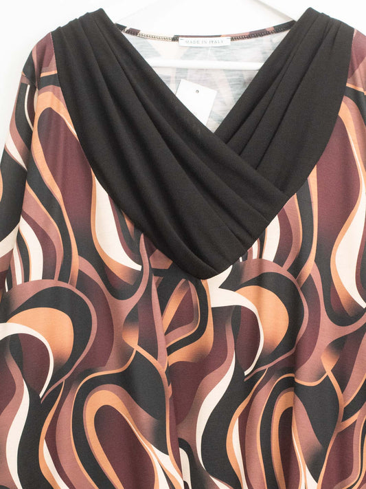 Blusa scollo tessuto