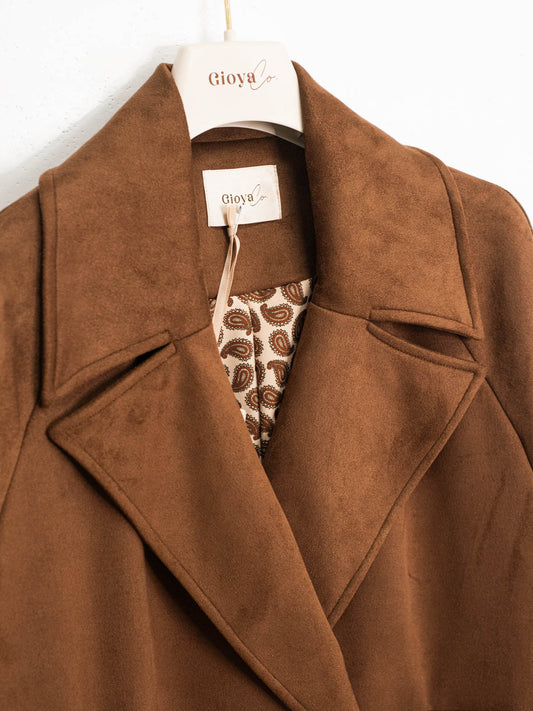 Giacca doppio petto scamosciata