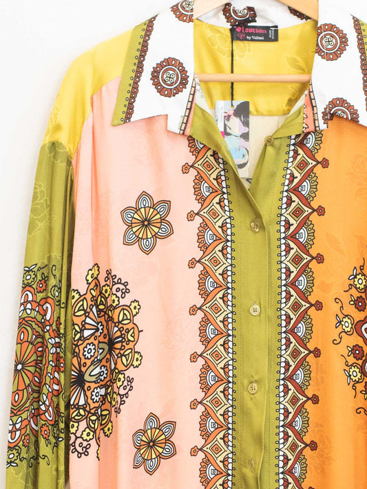 Camicia fantasia viscosa e seta