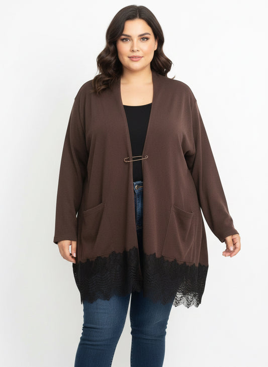 Cardigan fondo pizzo