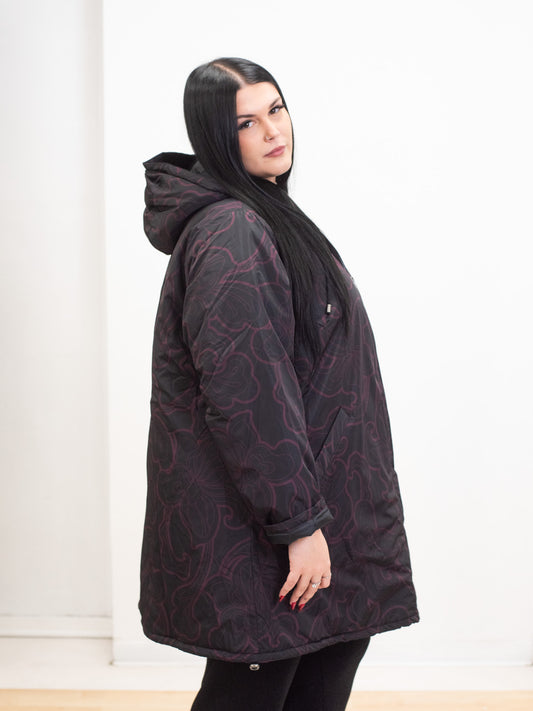 Smooth oversized coat with pattern