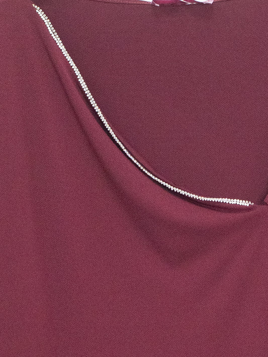 Blouse with glitter insert