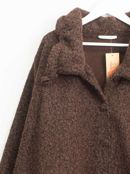 Oversized boiled wool coat