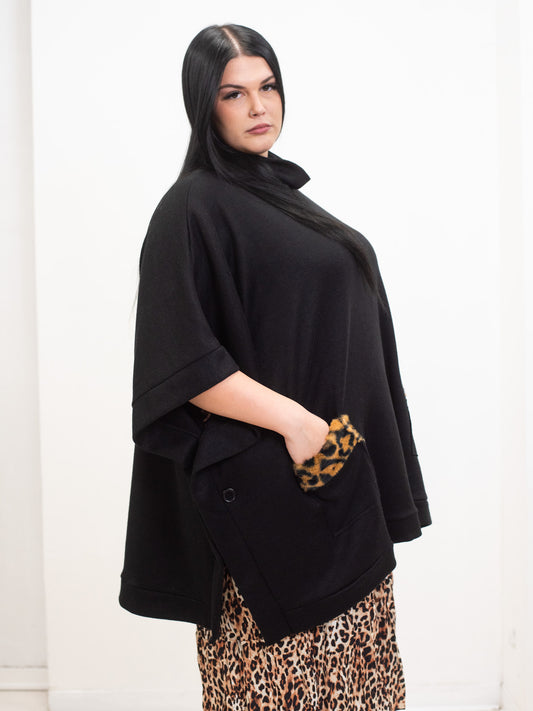 Maglia mantella inserto maculato