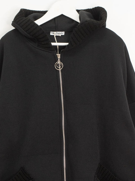 Cardigan with ribbed details