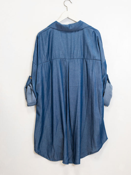 Camicia denim lyocell scuro