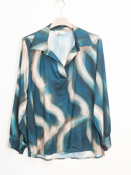 Blusa scoll V fantasia