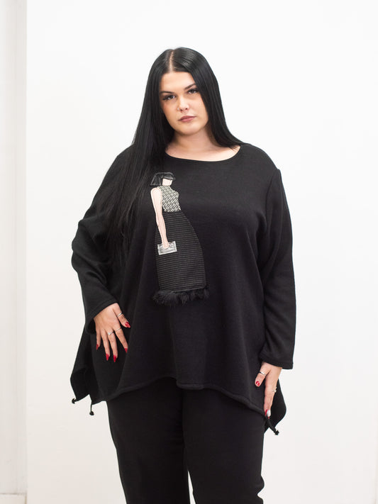 Maglia inserto donna coulisse