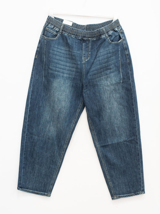 Jeans elastico in vita carrot
