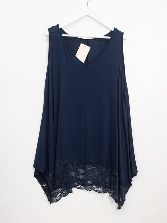 Canotta pizzo svasata