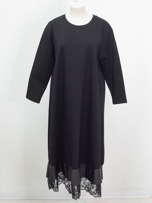 Abito balza ecopelle e pizzo