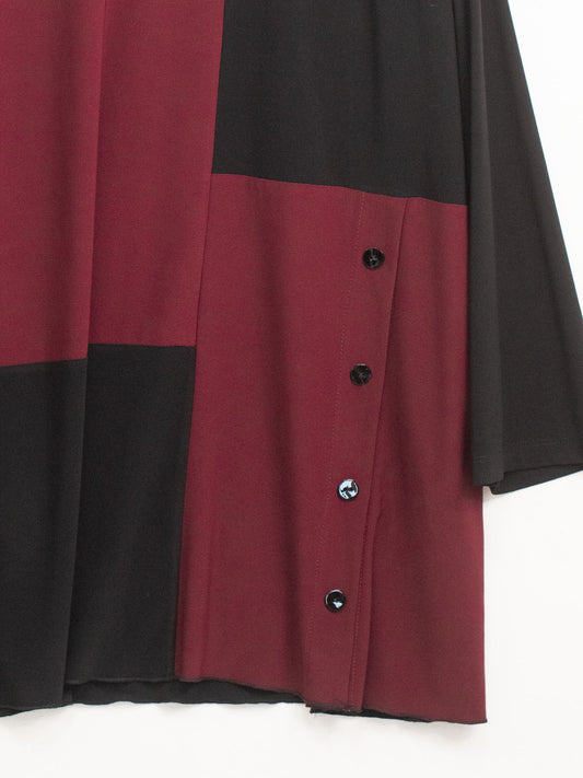 Burgundy block blouse