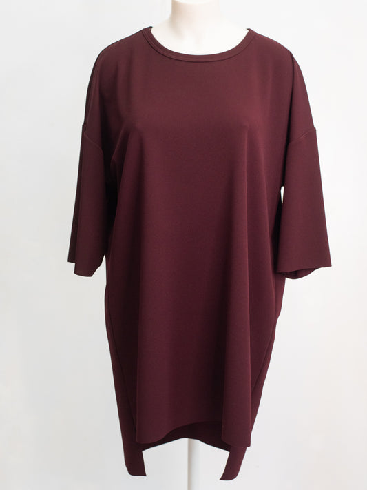 Abito over crepe berdeaux