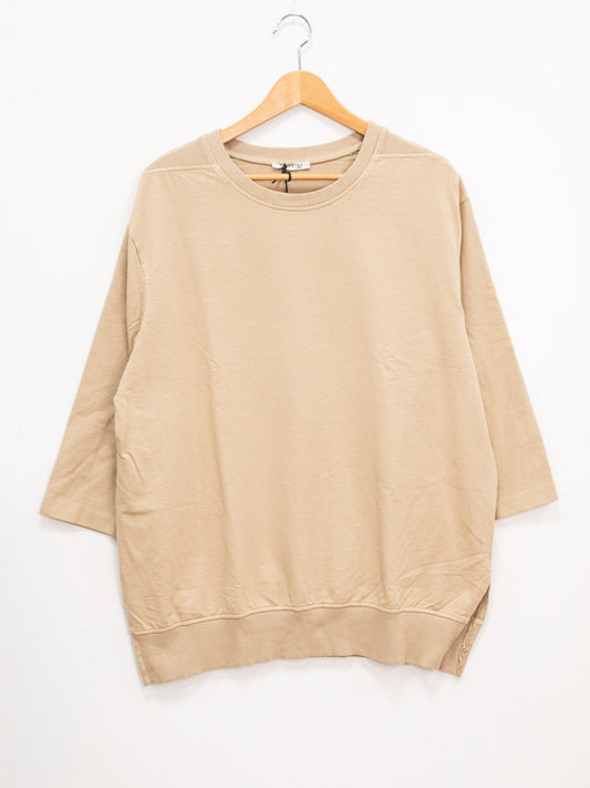 Crew neck sweatshirt with slits