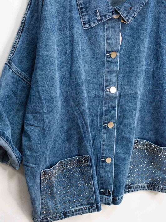 Giacca denim maniche 3/4