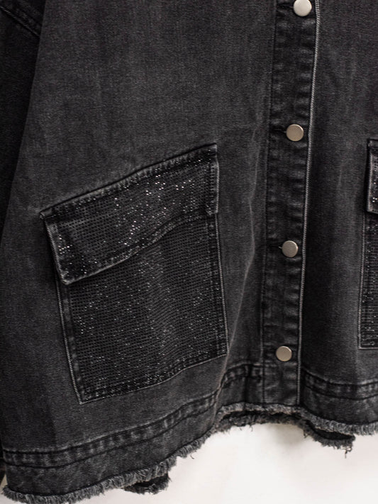 Giacca denim fondo taglio