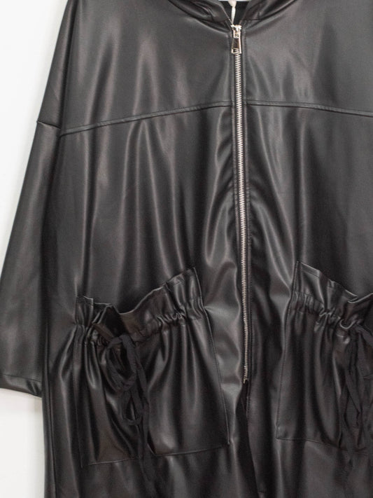 Faux leather coat