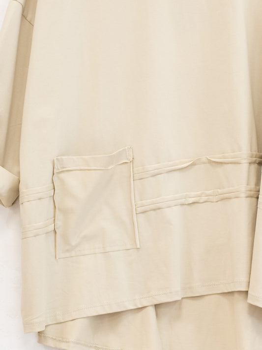 Maglia over inserti tasca in cotone 158c