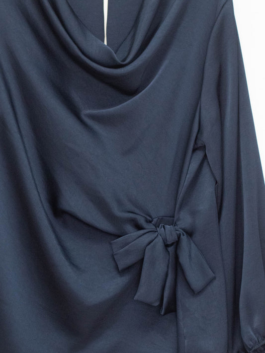 Lurex ribbon curvy blouse