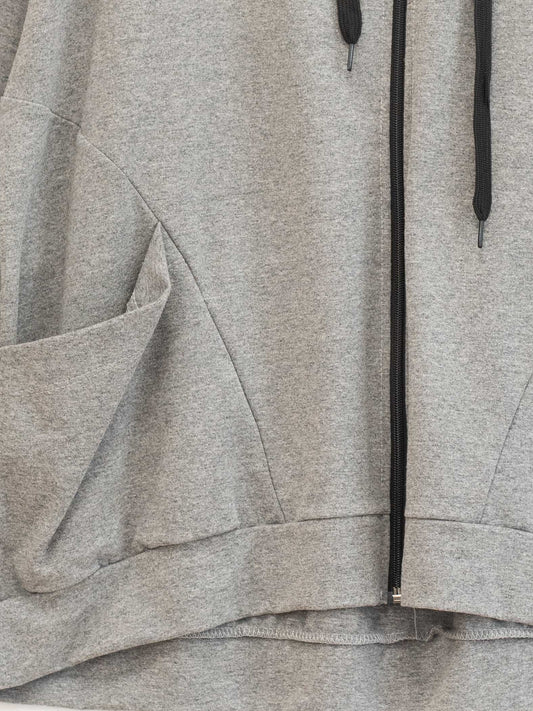 Felpa curvy cappuccio cotone
