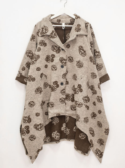 Cappotto in panno rose
