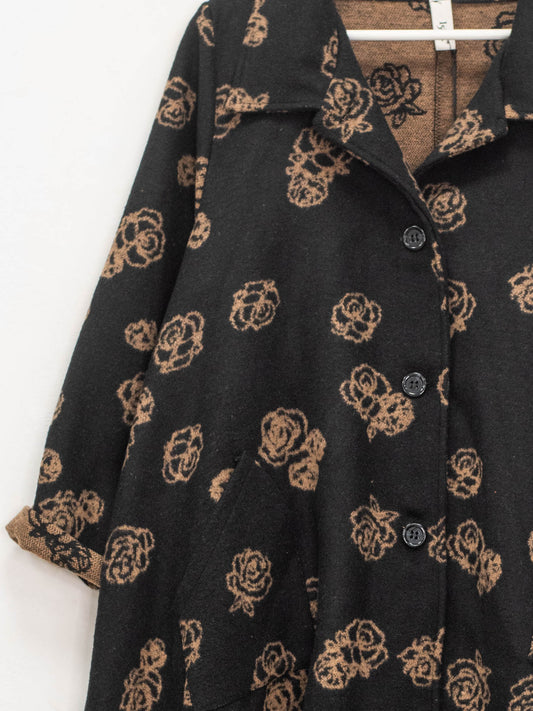 Cappotto in panno rose