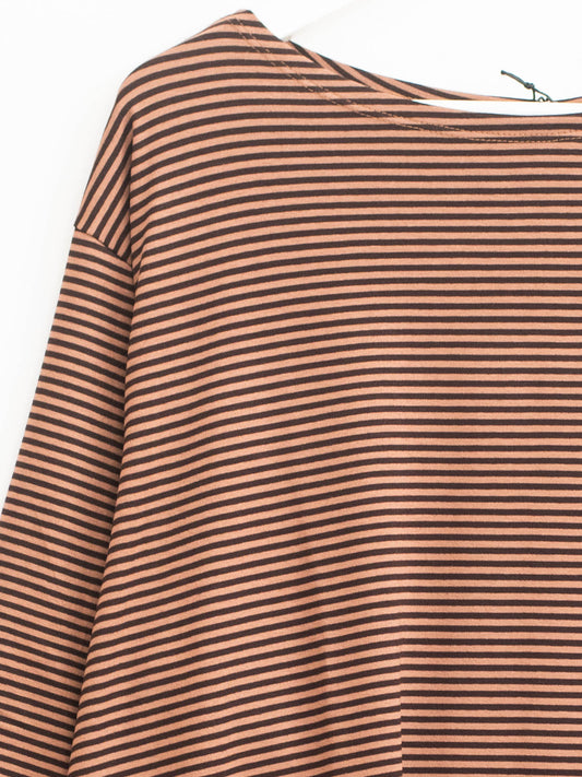 Maglia righe over arancio nero