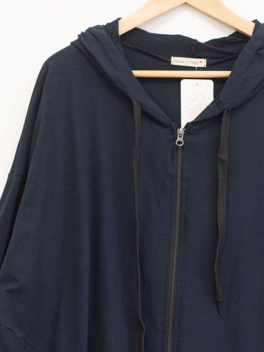 Felpa curvy cappuccio cotone