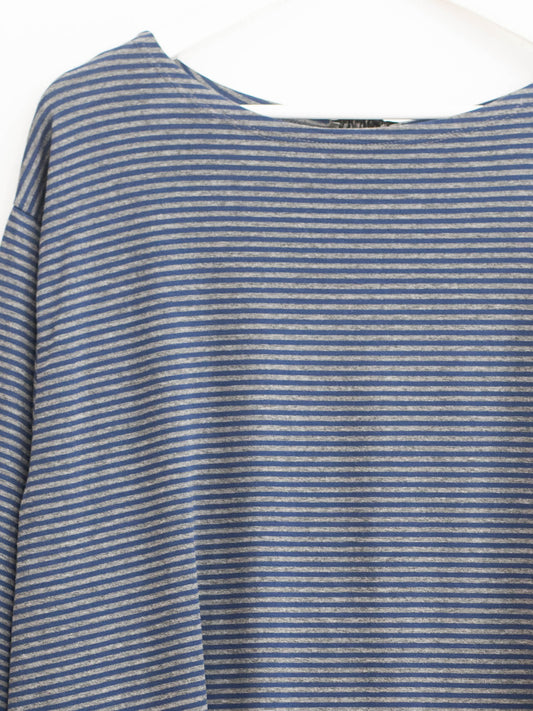 Maglia righe over blu grigio