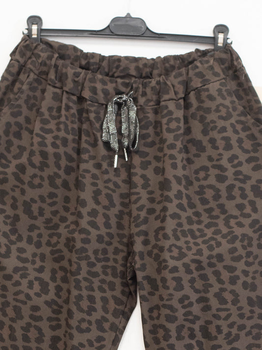 Pantalone elasticizzato viscosa maculato
