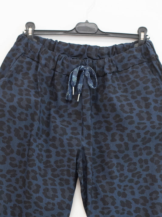 Pantalone elasticizzato viscosa maculato