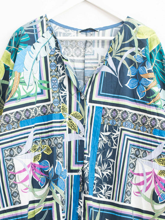 Maxi camicia cotone fantasia