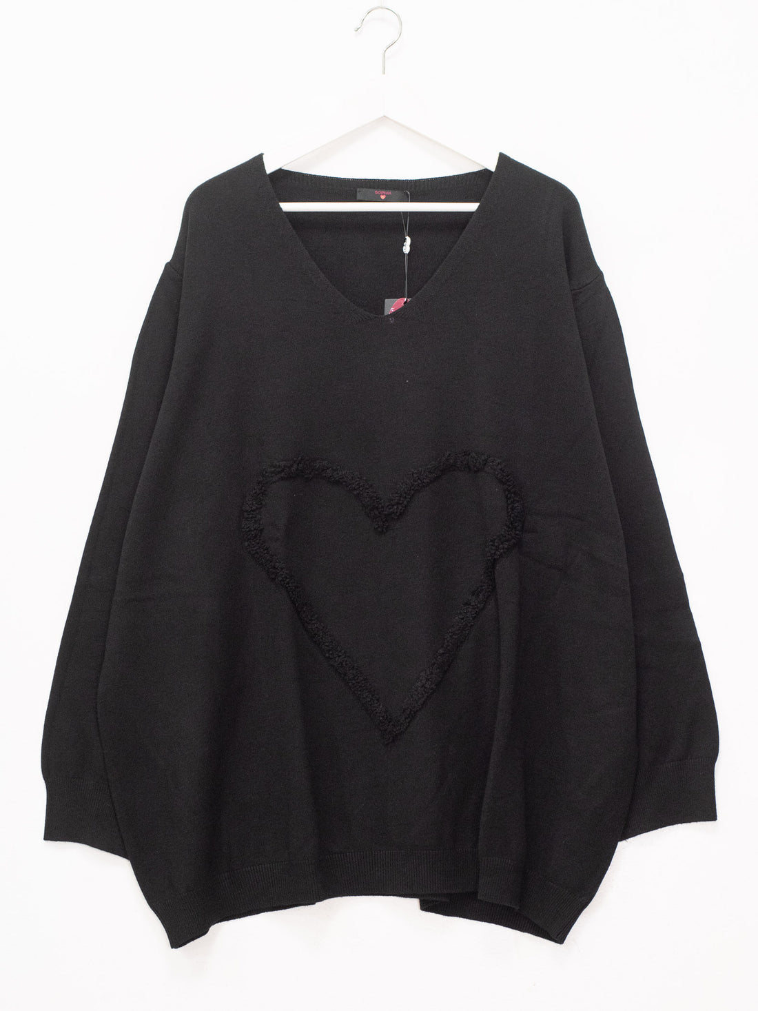 Maglia cuore nero Sophia Curvy