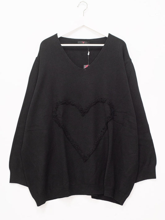 Maglia cuore nero Sophia Curvy