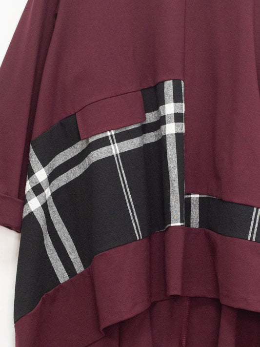 Maglia punto milano inserto scozzese 158c