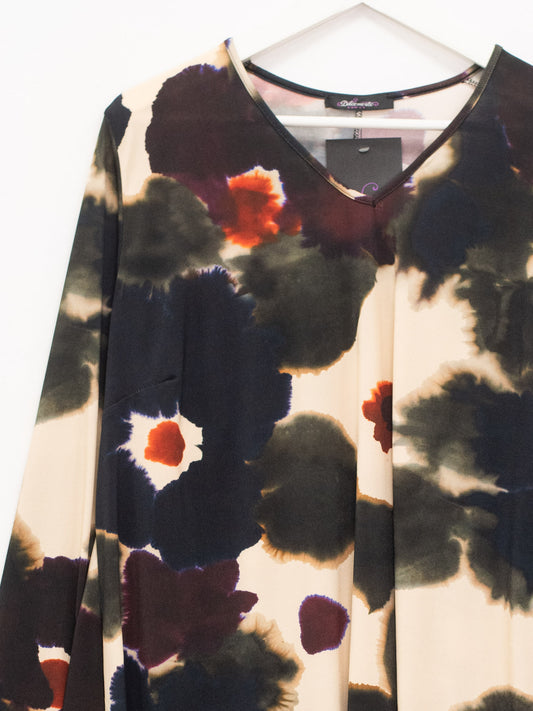 Blusa scollo V fantasia