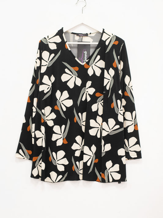 Blusa scollo V fantasia