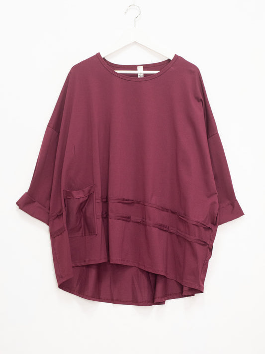 Oversized cotton jumper with pocket inserts 158c